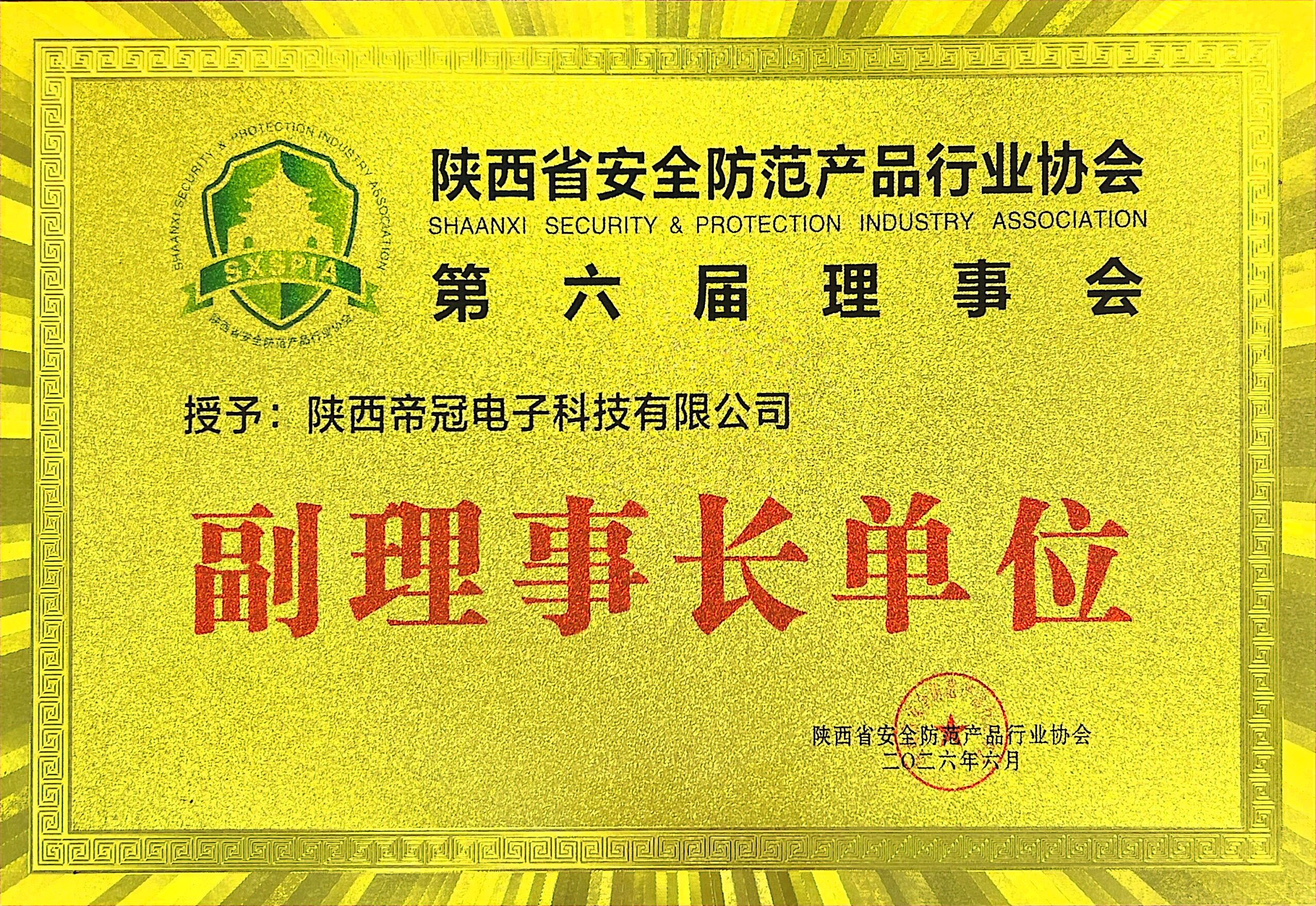 陕西省安全防范产品行业协会 副理事长单位